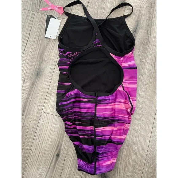 TYR DuraFast Elite Lumen DiamondFit One Piece Swimsuit Pink Black Size 32 - $80 - Picture 2 of 8